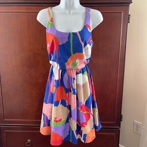 Anthropologie Everly floral poppy sleeveless dress